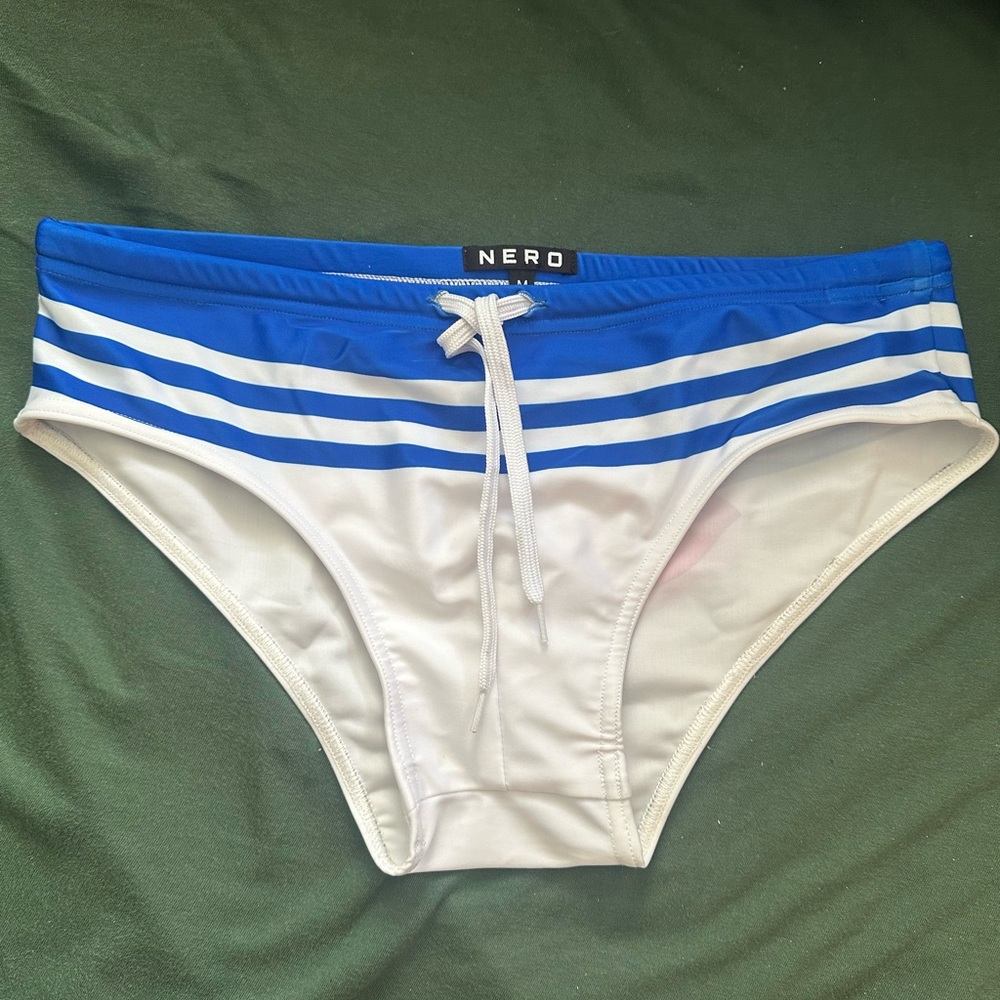 NERO SAILOR MOON inspired Blue and White Men's Swim Brief Medium